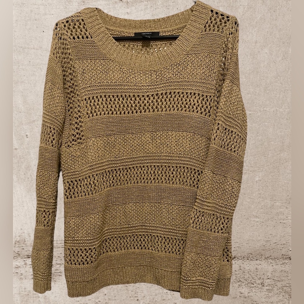 Forever 21 tan knit sweater Medium